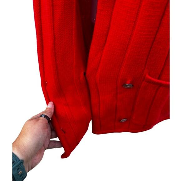 80s Liz Claiborne Over Sized Red Sweater Vest Medium - Picture 4 of 7